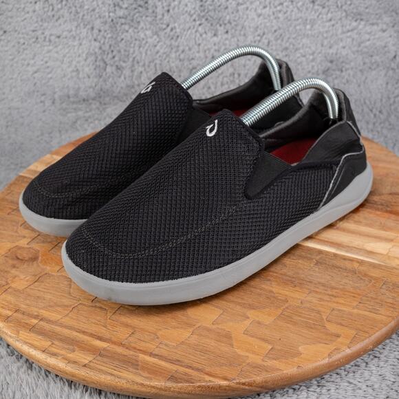 Olukai Nohea Pae Men’s Slip-On Sneakers Loafers Black Mesh Drop Heel Size 8.5 US - Picture 3 of 7